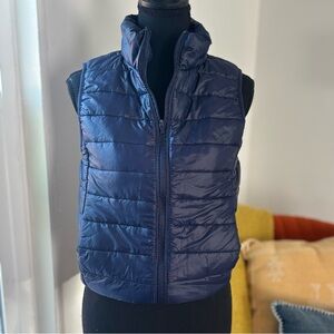 Ambiance Lightweight Packable Puffer Vest Navy Small